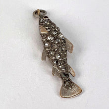 Load image into Gallery viewer, Antique 18K Rose Gold Silver Ruby Diamond Fish Charm Pendant