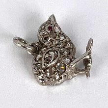 Load image into Gallery viewer, Antique 18K Rose Gold Silver Ruby Diamond Chick Charm Pendant