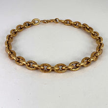 Load image into Gallery viewer, 18 Karat Yellow Gold Textured Cable Link Bracelet