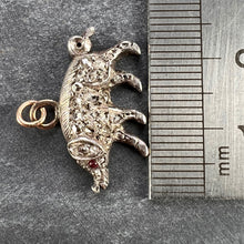 Load image into Gallery viewer, Antique 18K Rose Gold Silver Ruby Diamond Pig Charm Pendant