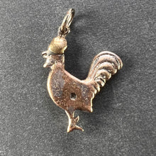 Load image into Gallery viewer, Antique 18K Rose Gold Silver Ruby Diamond Rooster Charm Pendant