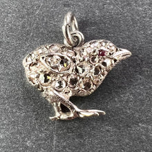 Load image into Gallery viewer, Antique 18K Rose Gold Silver Ruby Diamond Chick Charm Pendant