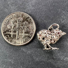 Load image into Gallery viewer, Antique 18K Rose Gold Silver Ruby Diamond Chick Charm Pendant