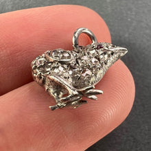 Load image into Gallery viewer, Antique 18K Rose Gold Silver Ruby Diamond Chick Charm Pendant