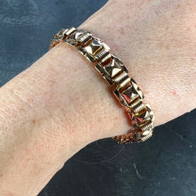 Load image into Gallery viewer, French 18 Karat Rose Gold Tank Link Bracelet