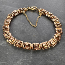 Load image into Gallery viewer, French 18 Karat Rose Gold Tank Link Bracelet