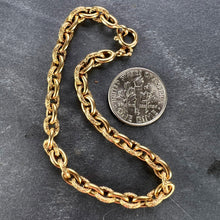 Load image into Gallery viewer, 18 Karat Yellow Gold Textured Cable Link Bracelet