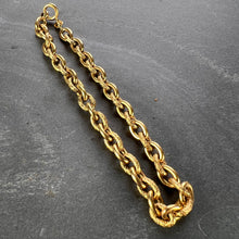 Load image into Gallery viewer, 18 Karat Yellow Gold Textured Cable Link Bracelet