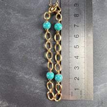 Load image into Gallery viewer, 18 Karat Yellow Gold Turquoise Link Bracelet