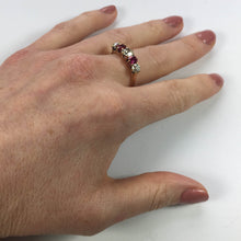Load image into Gallery viewer, Edwardian Burmese Red Ruby White Diamond Five-Stone Engagement Ring
