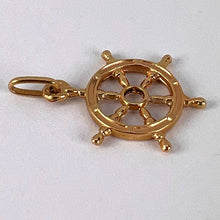 Load image into Gallery viewer, French 18K Yellow Gold Ships Wheel Charm Pendant