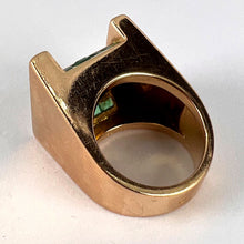 Load image into Gallery viewer, French Marin Paris Green Emerald 18 Karat Yellow Gold Tank Pinky Ring