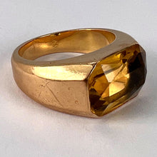 Load image into Gallery viewer, French Citrine 18 Karat Yellow Gold Tank Ring