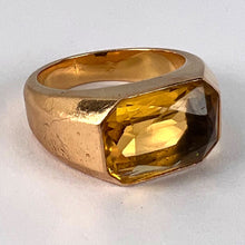 Load image into Gallery viewer, French Citrine 18 Karat Yellow Gold Tank Ring