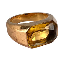 Load image into Gallery viewer, French Citrine 18 Karat Yellow Gold Tank Ring