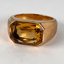Load image into Gallery viewer, French Citrine 18 Karat Yellow Gold Tank Ring