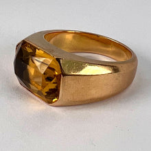 Load image into Gallery viewer, French Citrine 18 Karat Yellow Gold Tank Ring