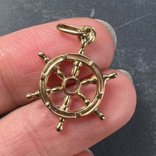 Load image into Gallery viewer, French 18K Yellow Gold Ships Wheel Charm Pendant
