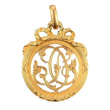 Load image into Gallery viewer, French 18K Yellow Gold Monogram Charm Pendant