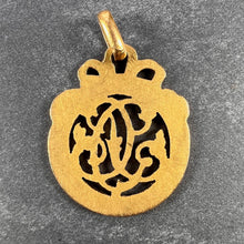 Load image into Gallery viewer, French 18K Yellow Gold Monogram Charm Pendant