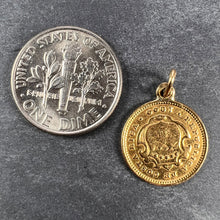 Load image into Gallery viewer, Costa Rica Dos Colones Coin 22K Yellow Gold Charm Pendant
