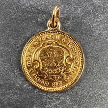 Load image into Gallery viewer, Costa Rica Dos Colones Coin 22K Yellow Gold Charm Pendant