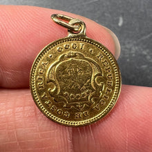 Load image into Gallery viewer, Costa Rica Dos Colones Coin 22K Yellow Gold Charm Pendant