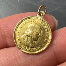 Load image into Gallery viewer, Costa Rica Dos Colones Coin 22K Yellow Gold Charm Pendant