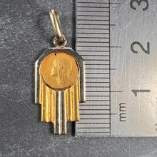 Load image into Gallery viewer, French Virgin Mary 18K Yellow White Gold Charm Pendant