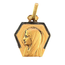 Load image into Gallery viewer, French Virgin Mary 18K Yellow White Gold Charm Pendant
