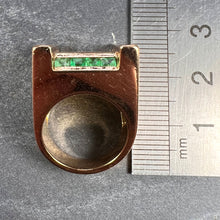 Load image into Gallery viewer, French Marin Paris Green Emerald 18 Karat Yellow Gold Tank Pinky Ring