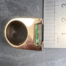 Load image into Gallery viewer, French Marin Paris Green Emerald 18 Karat Yellow Gold Tank Pinky Ring