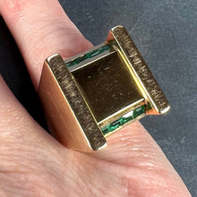 Load image into Gallery viewer, French Marin Paris Green Emerald 18 Karat Yellow Gold Tank Pinky Ring