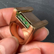 Load image into Gallery viewer, French Marin Paris Green Emerald 18 Karat Yellow Gold Tank Pinky Ring