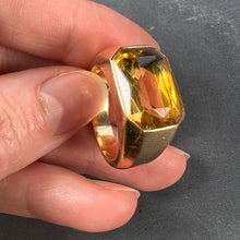 Load image into Gallery viewer, French Citrine 18 Karat Yellow Gold Tank Ring