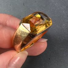 Load image into Gallery viewer, French Citrine 18 Karat Yellow Gold Tank Ring