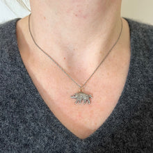 Load image into Gallery viewer, Antique 18K Rose Gold Silver Ruby Diamond Pig Charm Pendant