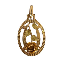 Load image into Gallery viewer, French Rose 18K Yellow Gold Charm Pendant
