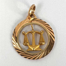 Load image into Gallery viewer, Zodiac Libra 18K Yellow Gold Charm Pendant