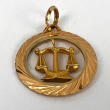 Load image into Gallery viewer, Zodiac Libra 18K Yellow Gold Charm Pendant
