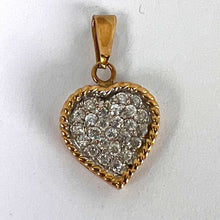 Load image into Gallery viewer, Italian Love Heart 18K Yellow White Gold Diamond Charm Pendant