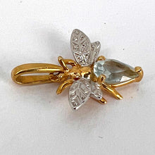 Load image into Gallery viewer, French Honey Bee Aquamarine 18K Yellow White Gold Charm Pendant