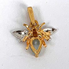 Load image into Gallery viewer, French Honey Bee Aquamarine 18K Yellow White Gold Charm Pendant