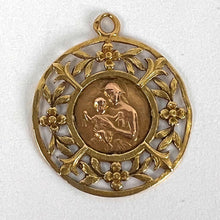 Load image into Gallery viewer, French Dropsy Madonna and Child 18K Yellow Rose Gold Charm Pendant
