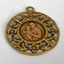 Load image into Gallery viewer, French Dropsy Madonna and Child 18K Yellow Rose Gold Charm Pendant