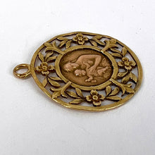 Load image into Gallery viewer, French Dropsy Madonna and Child 18K Yellow Rose Gold Charm Pendant