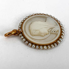 Load image into Gallery viewer, French Virgin Mary Mother of Pearl 18K Yellow Gold Pearl Charm Pendant