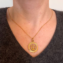 Load image into Gallery viewer, Zodiac Libra 18K Yellow Gold Charm Pendant