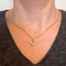 Load image into Gallery viewer, French Honey Bee Aquamarine 18K Yellow White Gold Charm Pendant