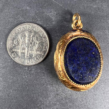 Load image into Gallery viewer, French Lapis Lazuli 18K Yellow Gold Charm Pendant